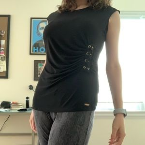 Calvin Klein cinched black blouse 💣